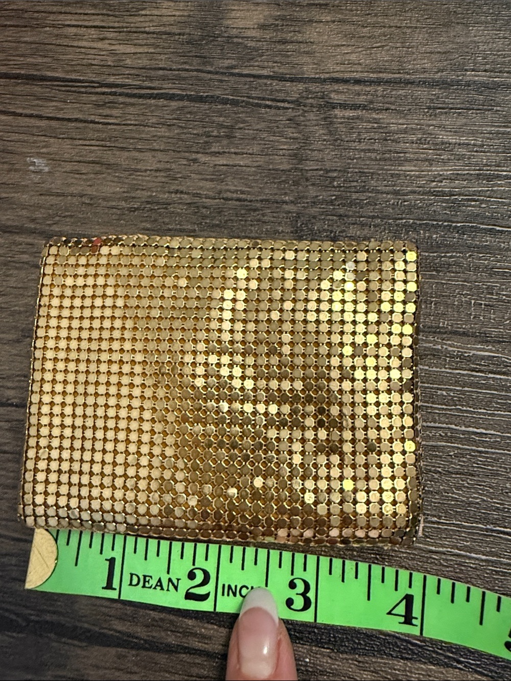 Vintage Gold Mesh Evening Card Holder-estimated 1950s